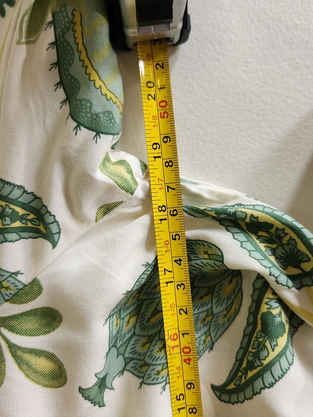 Bombay White Maxi Wrap Dress with Green Paisley and Leaf Print - Picture 12 of 13